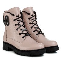 Ботинки женские кожаные розовые на шнуровке Teona 424ЦZ