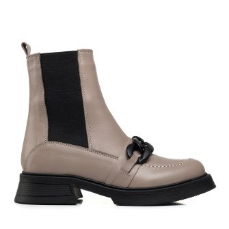 Ботинки бежевые кожаные с пряжкой Evromoda 466ЦZ-А
