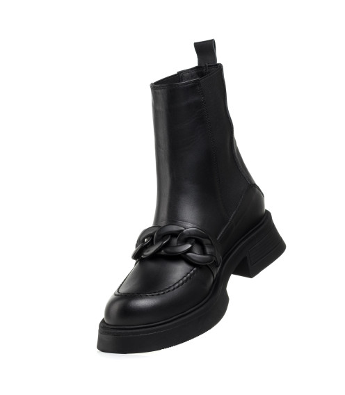 Черевики чорні шкіряні з пряжкою Evromoda 466ЦZ