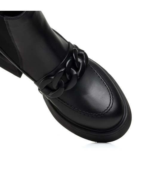 Черевики чорні шкіряні з пряжкою Evromoda 466ЦZ