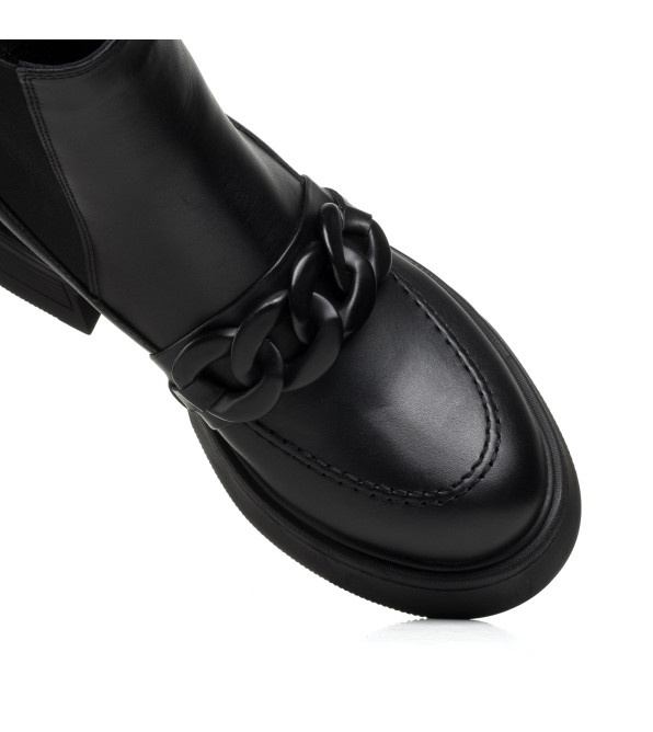 Черевики чорні шкіряні з пряжкою Evromoda 466ЦZ