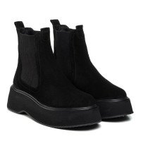 Ботинки черные замшевые на массивной платформе Evromoda 468ЦZ Ботинки черные замшевые на массивной платформе Evromoda 468ЦZ
