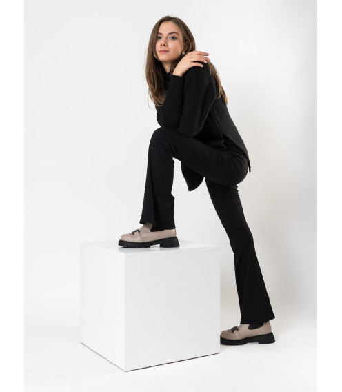 Ботинки челси бежевые кожаные с пряжкой Evromoda 469ЦZ-А