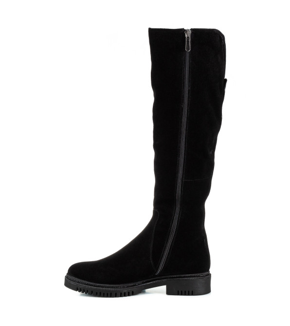 Сапоги женские замшевые на низком каблуке Monroe 1029ЦП