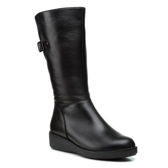 Сапоги женские кожаные зимние без каблука Скорпіон 1074ЦП