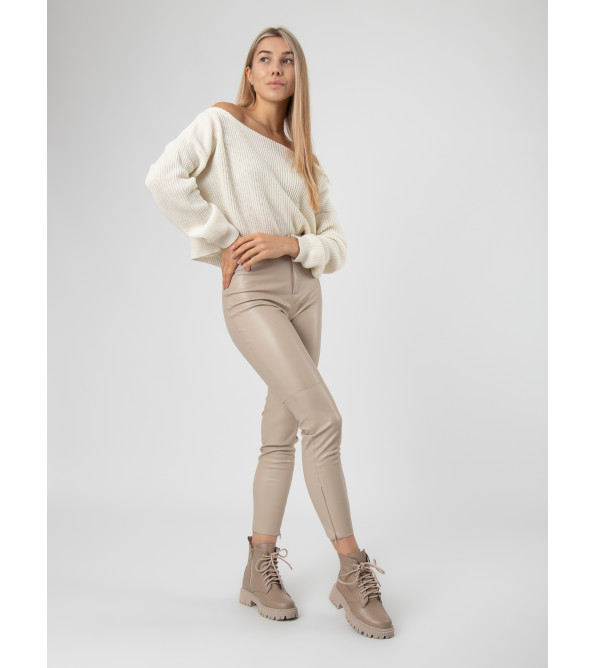 Ботинки женские зимние бежевые кожаные Marigo 1120ЦП-А