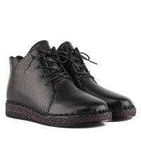 Ботинки женские черные на низком ходу Meegocomfort 1256Б