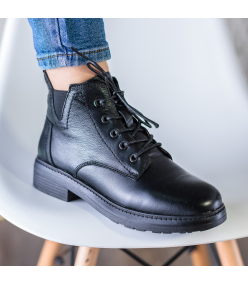 Ботинки женские черные демисезонные на шнуровке Farinni 1439Б