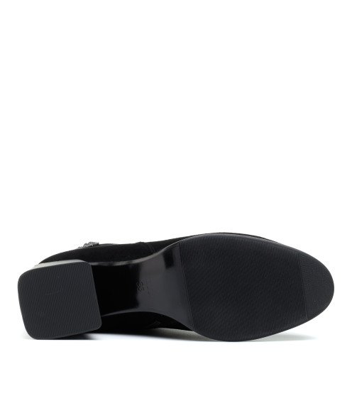 Ботильоны женские замшевые черные на среднем каблуке Velly 1481Б