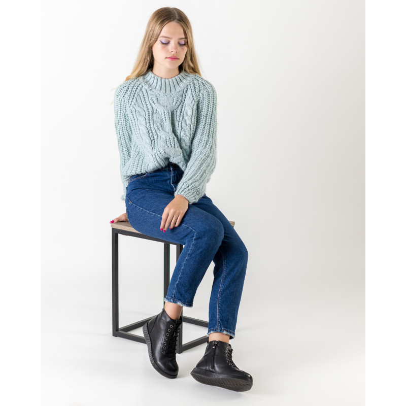 Черевики жіночі чорні на платформі Meegocomfort 1534Б