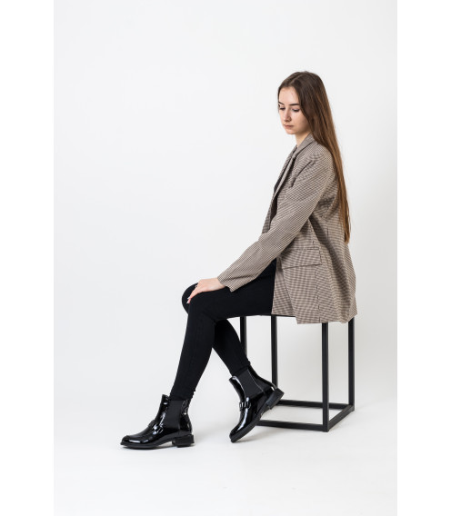 Ботинки черные лакированные Lady marcia с пряжкой 1555Б