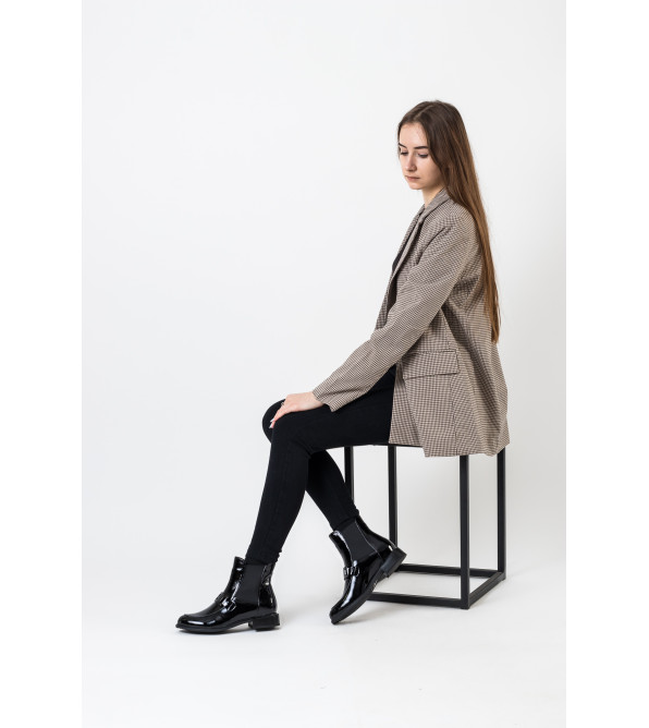 Ботинки черные лакированные Lady marcia с пряжкой 1555Б