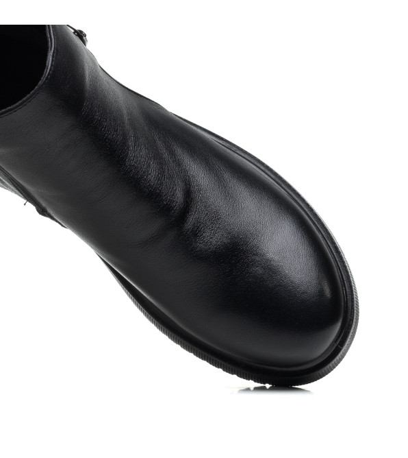 Ботинки черные кожаные на замке Meegocomfort 1581Б