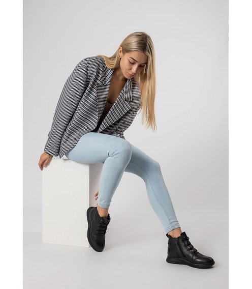 Ботинки женские черные кожаные Meegocomfort 1720Б