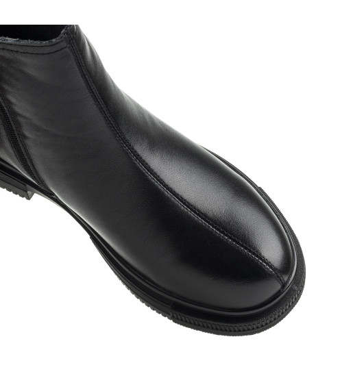 Ботинки женские демисезонные черные кожаные Meegocomfort 1722Б