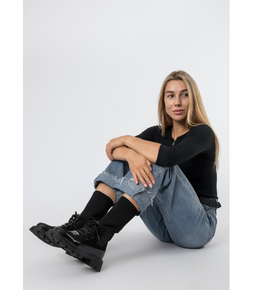 Ботинки женские демисезонные черные Stefaniya 1728Б
