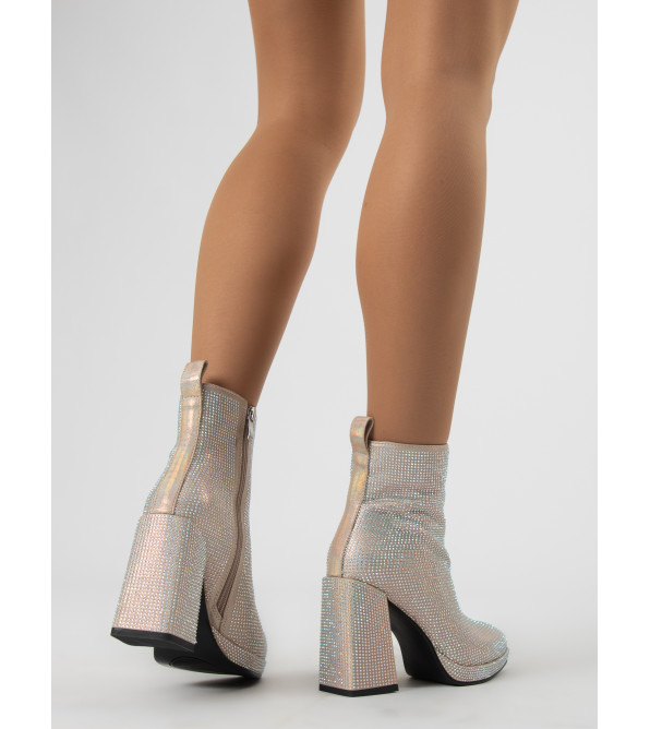 Ботильйони жіночі на каблуці декоровані стразами Stefaniya 1736Б-В