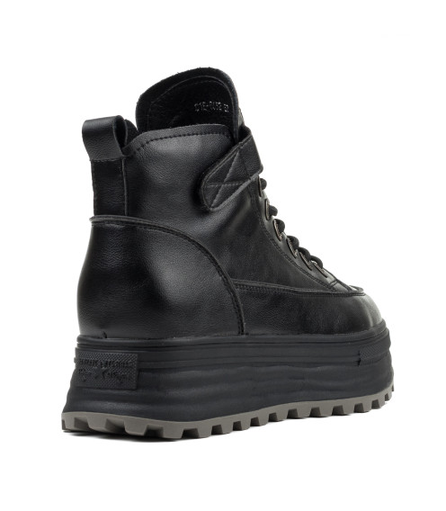 Ботинки женские кожаные черные на платформе Lifexpert 1742Б