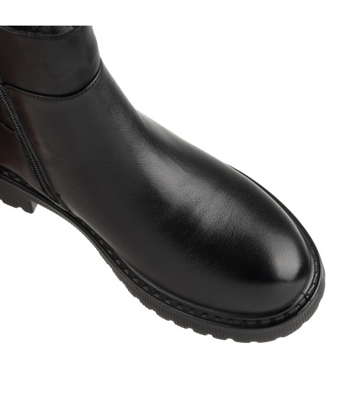 Ботинки женские черные кожаные Meegocomfort 1749Б