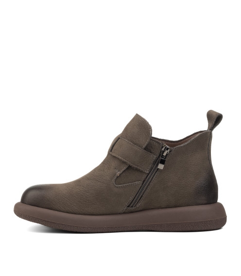 Ботинки женские из нубука цвета хаки Meegocomfort 1896Б-А