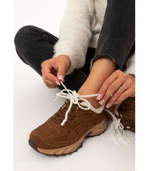 Кроссовки женские утепленные коричневые Berisstini 1994Б