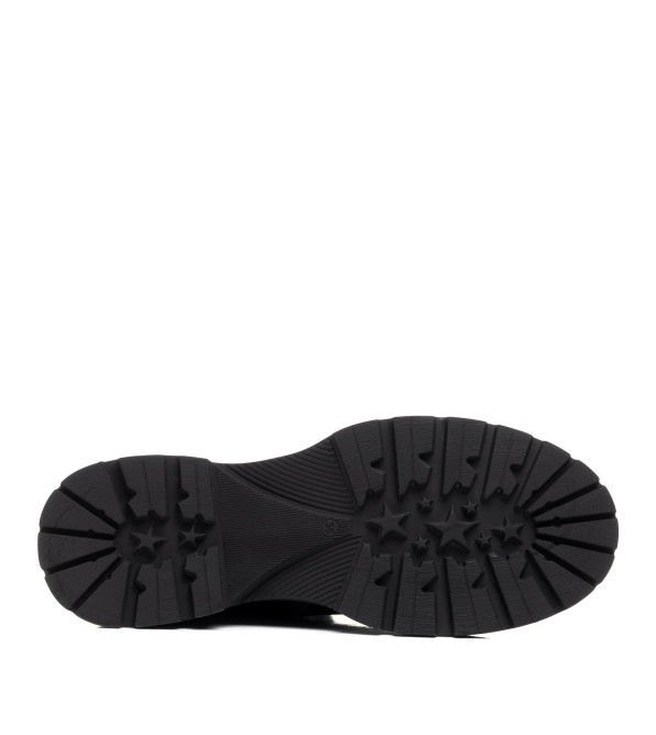 Ботинки высокие черные на шнуровке черные кожаные 430БZ