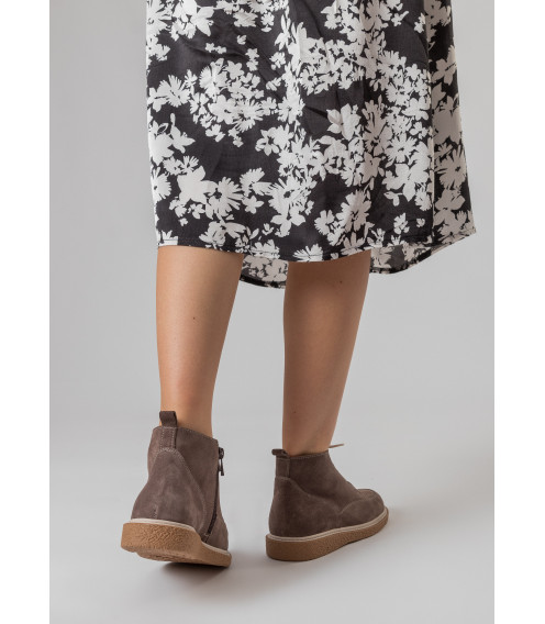 Ботинки женские замшевые серые на шнуровках Nehir 441БZ-А