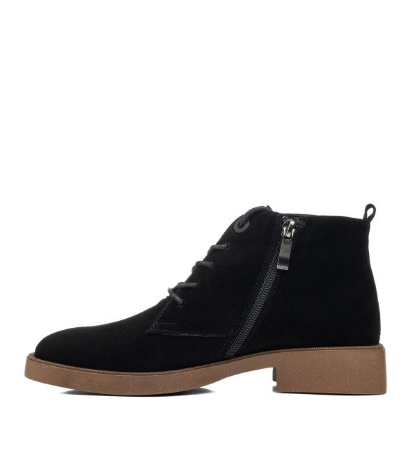 Ботинки женские черные замшевые Marco Rossi 601БП