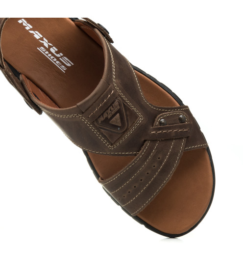 Сандалии мужские кожаные коричневые Maxusshoes 1088-А