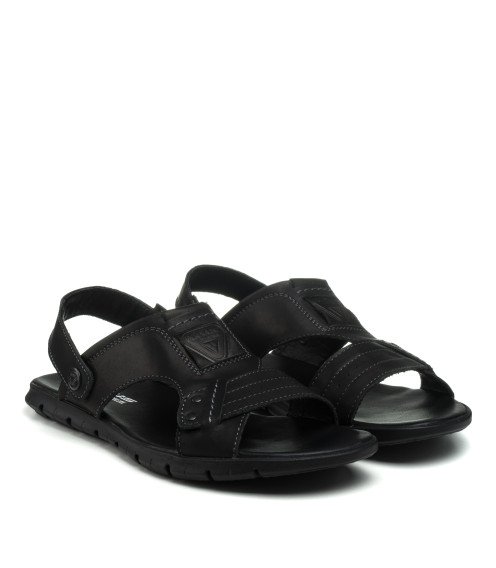 Сандалии мужские кожаные черные Maxusshoes 1088