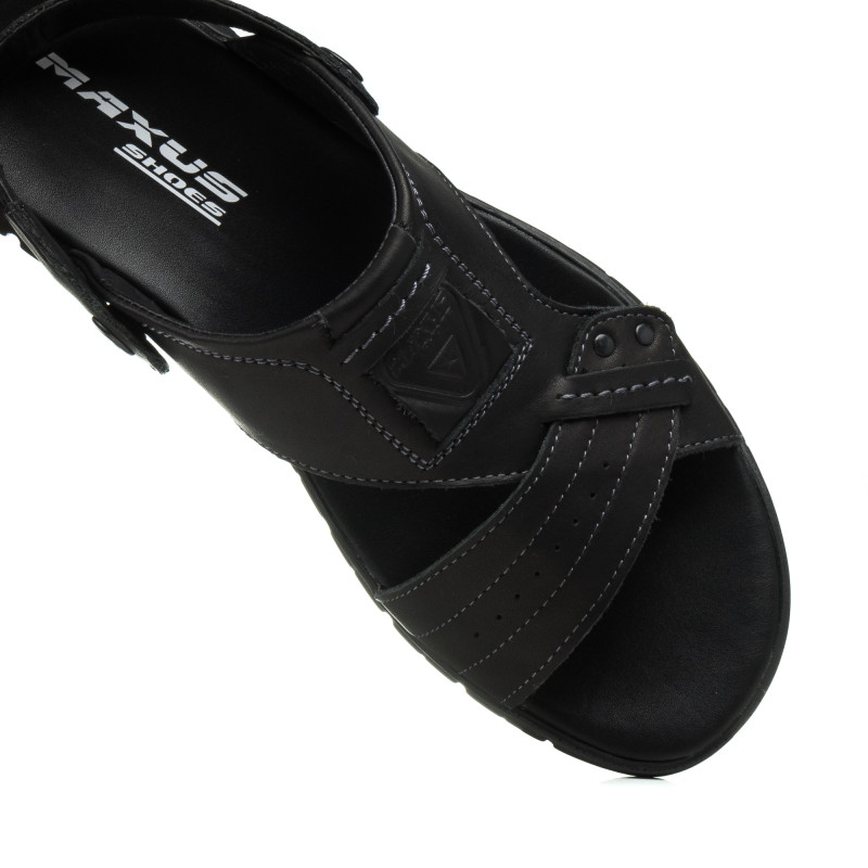 Сандалі чоловічі шкіряні чорні Maxusshoes 1088