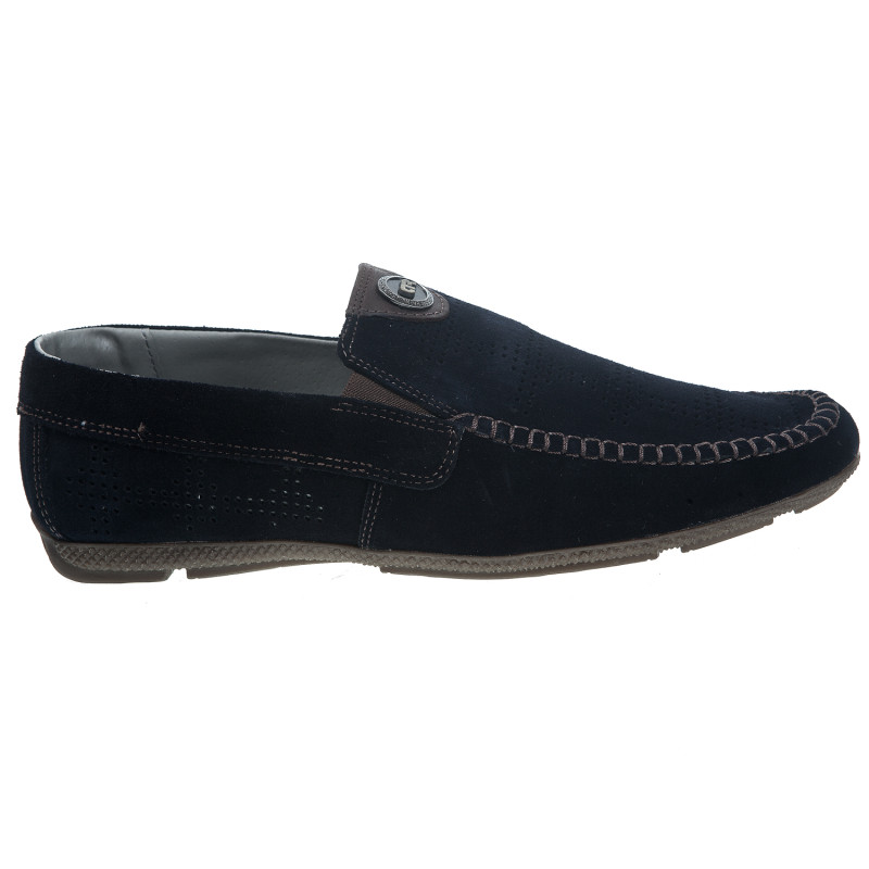 Мокасины замшевые синие стильные Dan Shoes 2274