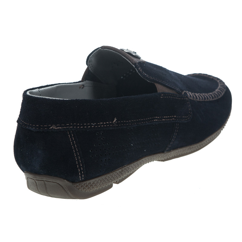 Мокасины замшевые синие стильные Dan Shoes 2274