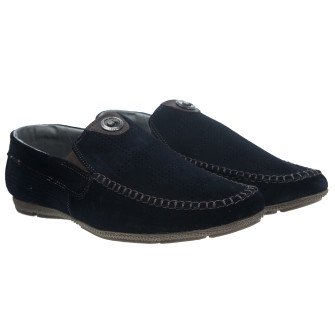 Мокасини замшеві сині стильні Dan Shoes 2274