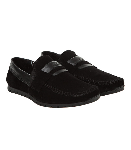 Мокасины мужские замшевые черные Dan-shoes 2275