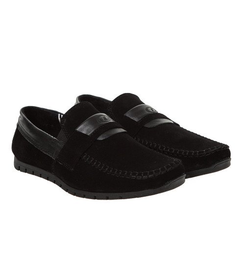 Мокасини чоловічі замшеві чорні Dan-shoes 2275