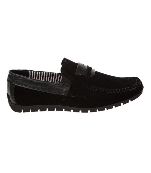Мокасины мужские замшевые черные Dan-shoes 2275