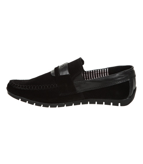 Мокасины мужские замшевые черные Dan-shoes 2275