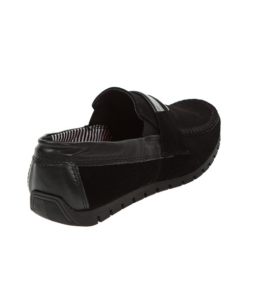 Мокасины мужские замшевые черные Dan-shoes 2275