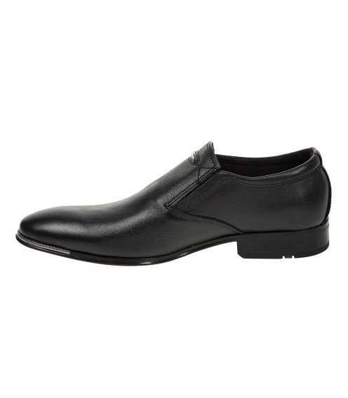 Туфлі шкіряні стильні без замку Dan Shoes чорні шкіряні 2276