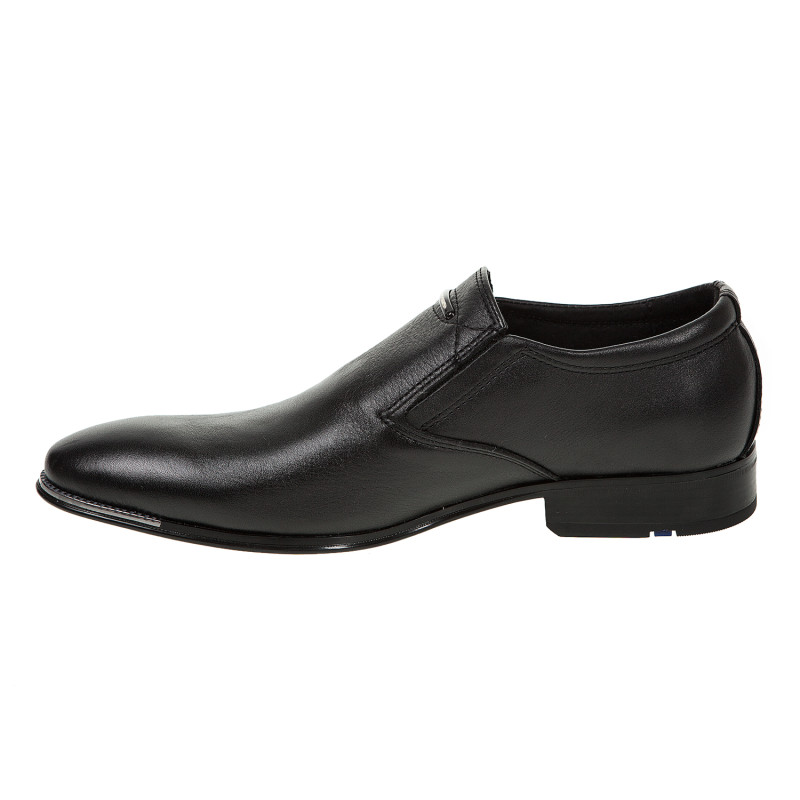 Туфли кожаные стильные без замка Dan Shoes черные кожаные 2276