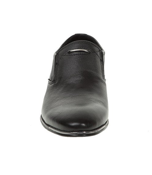 Туфлі шкіряні стильні без замку Dan Shoes чорні шкіряні 2276