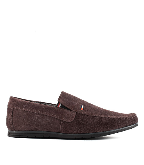 Мокасины мужские замшевые удобные DanShoes коричневые 2444