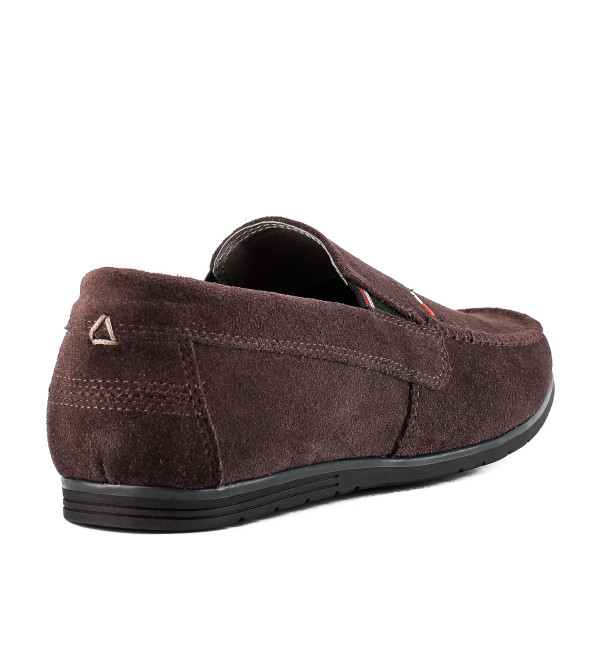 Мокасины мужские замшевые удобные DanShoes коричневые 2444