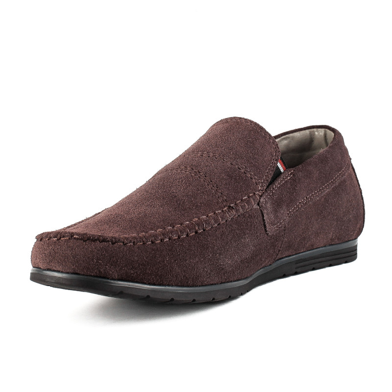 Мокасины мужские замшевые удобные DanShoes коричневые 2444