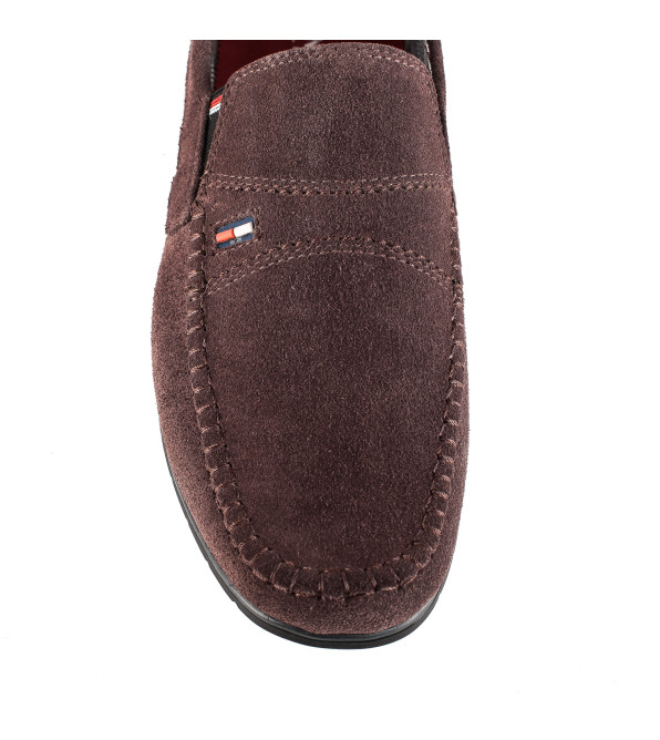 Мокасины мужские замшевые удобные DanShoes коричневые 2444