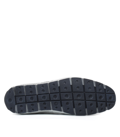 Мокасины мужские кожаные белые DanShoes в дырочки на белой подошве 2479