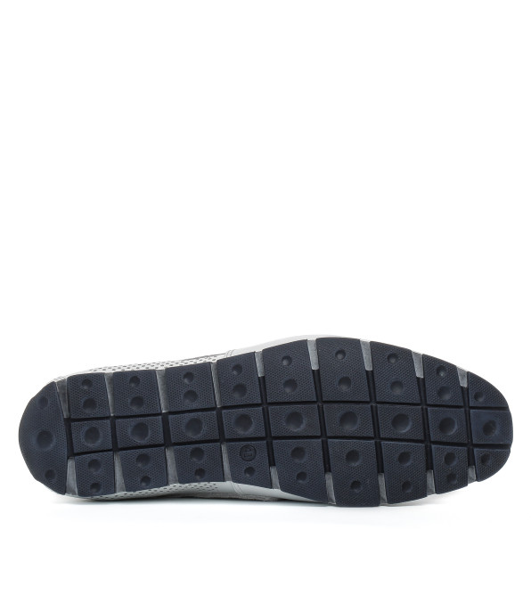 Мокасины мужские кожаные белые DanShoes в дырочки на белой подошве 2479