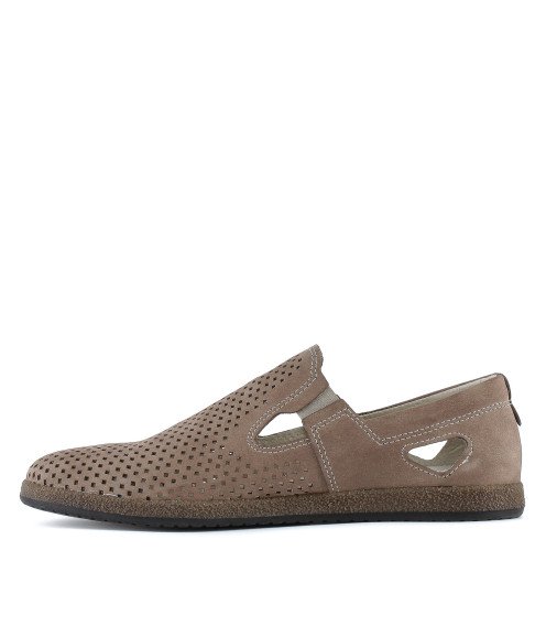 Туфли мужские нубуковые коричневые летние DanShoes в дырочки 2480