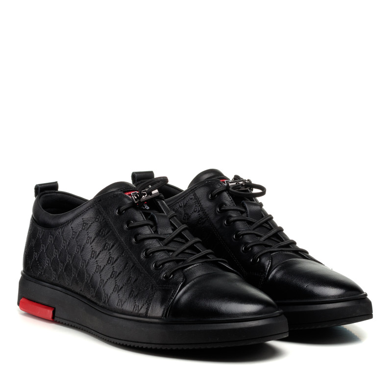 Туфли мужские черные кожаные спортивные Boss Victor 2580